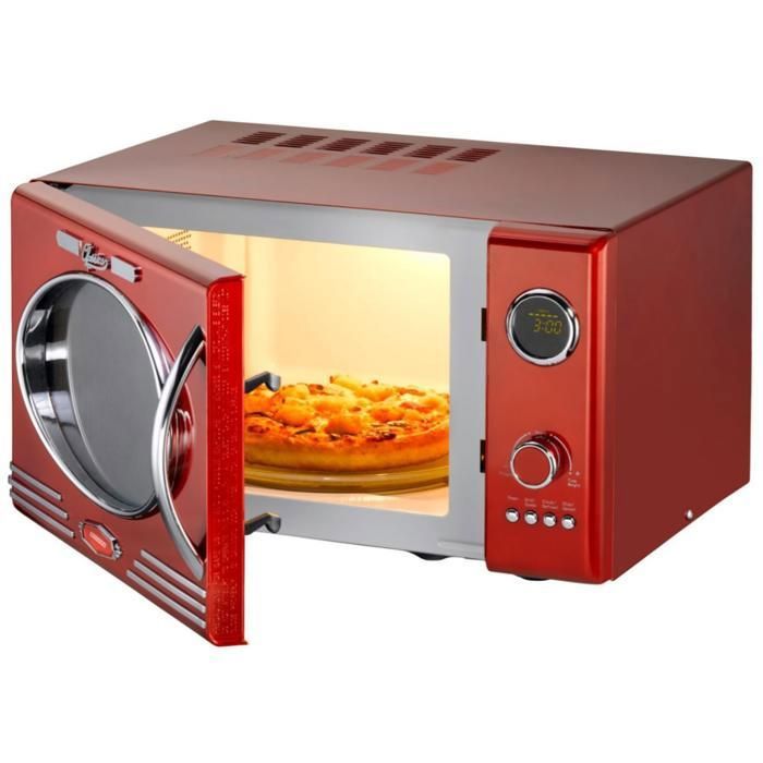 Micro Rouge Melissa 16330129 - Micro-ondes avec gril - 23L - 800W - Rouge métallisé ...