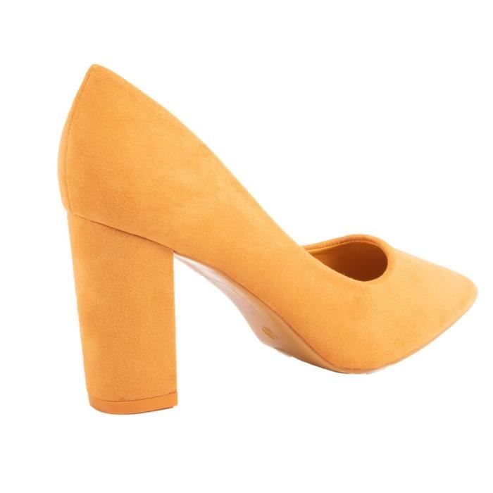 Escarpin moutarde femme sale