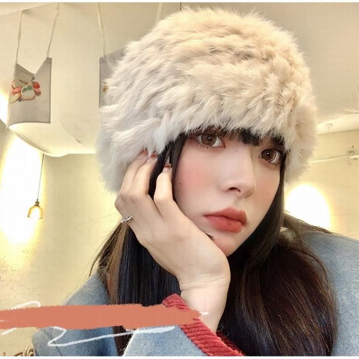 PODOLIXIA Bonnet D'hiver En Tricot Pour Femme - Bonnet Péruvien Avec Pompon En Fourrure Synthétique - Bonnet Baotou Doux - Pour Femme - Thermique élégant - Décontracté, Noir Gants, Taille Unique