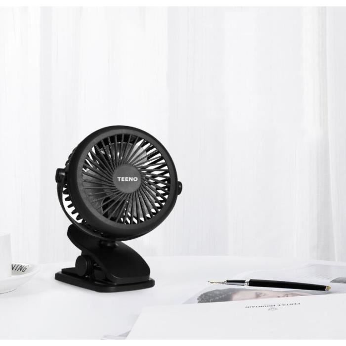 Ventilateur USB De Table Rechargeable 3 Vitesses - Mini Ventilateur Bureau 360° Silencieux Portable Pour Maison Et Voyage