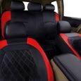 9pcs Housse de siège avant et arrière Rouge auto universelle résistant en cuir PU-résistant aux rayures-Pour véhicules-3