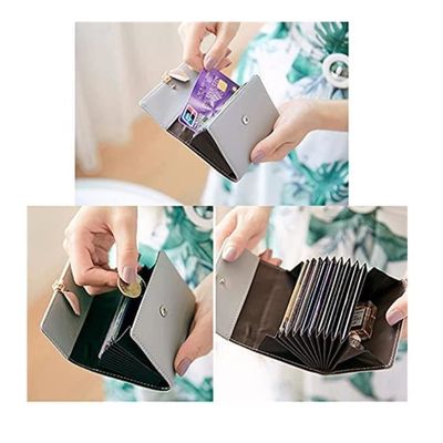 Portefeuille Femme Lois Multi Rangement - Blocage RFID - Porte Monnaie Et Porte Feuilles Tendance Bleu