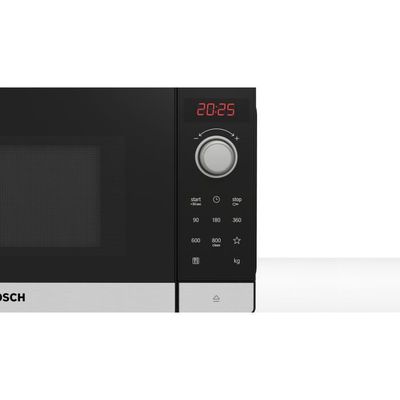 Micro-ondes Bosch Série 2 - 20L - 5 Puissances - Programmateur AutoPilot - Inox - Décongélation Et Cuisson Rapide