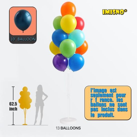 Tige Ballon 2 Set Support Ballon,Support Ballon Anniversaire,Long Tige De  Ballon, Poteau De Ballon Réutilisable,Utilisés Pou[x6287] - Cdiscount Maison