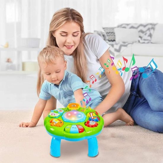 Table D Activite Tambour Bebe Jouet Musical Avec Lumieres Jeux Educatifs Cadeau Pour Bebe Garcons Filles 18 Mois 1 2 3 Ans 18x30cm Cdiscount Librairie