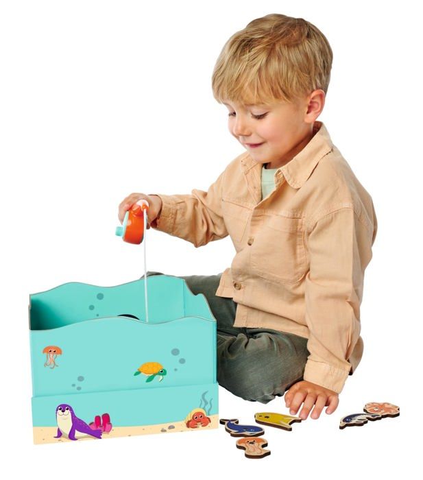 VGEBY Jeu De Pêche Magnétique à 2 Niveaux Avec 4 Cannes, Jeu De Société VGEBY Jeu De Pêche Magnétique à 2 Niveaux Avec 4 Cannes, Jeu De Société
