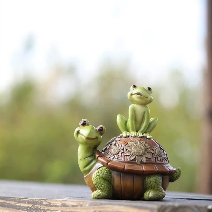Figurine Tortue En Résine Pour Pot De Fleurs – Décoration Jardin Suspendue – Mignonne & Détaillée