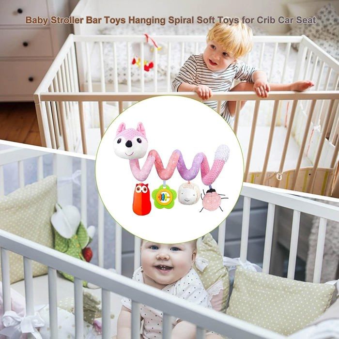 Spirale D'Activité Pour Lit & Poussette – Jouet Bébé 0 Mois+ Avec Hochet, Couineur & Animaux 3D (Modèle Cheval)