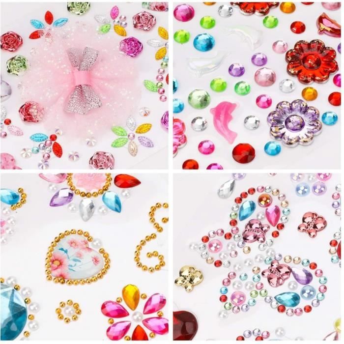 Strass Autocollant, 11 Feuilles Coloré Autocollants Diamant