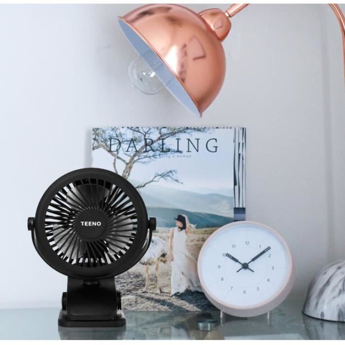 Mini Ventilateur USB Portable Rechargeable Rose – 360° Rotation, 3 Vitesses, Clip – Bureau, Voyage, Extérieur