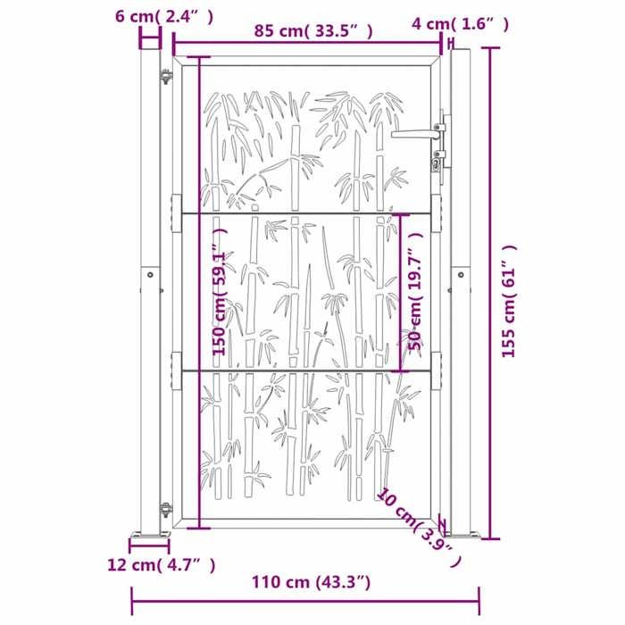 Portail De Jardin En Acier - 400x150 Cm, Mailles 5x5 Cm - Anthracite, Avec Serrure Et Clés - Pour Clôture Extérieure