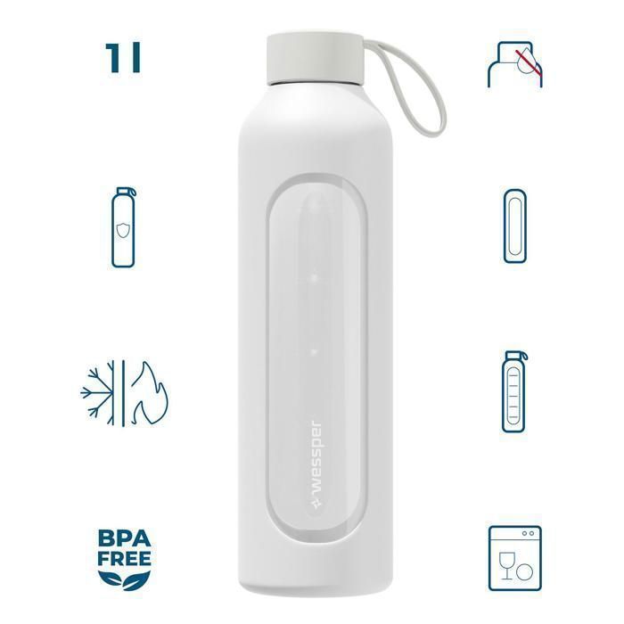 Wessper Gourde En Verre Borosilicate Avec Filtre Actitex Disc