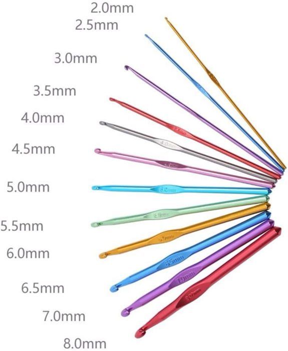 9 Crochets à Tricoter LIHAO - Tailles 2.0mm à 6.0mm | Poignée Caoutchouc Ergonomique | Multicolores