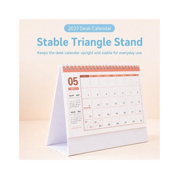 Calendrier De Bureau 2026 2027 Calendrier Spirales pliable Avec Vues calendrier-de-bureau-2026-2027-calendrier-spirales-pliable-avec-vues