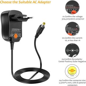 Alimentation Pédale 9v Alimentation Secteur 9V 500mA - Adaptateur Pour Pédale D'effet MXR M300 Reverb - 2.1mm X 5.5mm, Centre Négatif Alimentation 9v Pedale Guitare