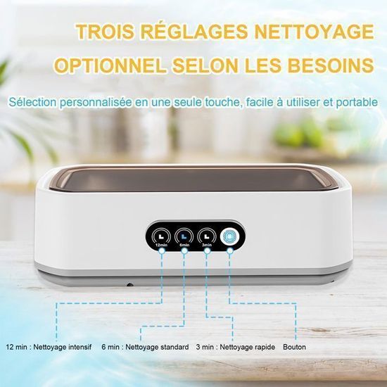 Nettoyeur De Lunettes à Ultrasons SODIAL - 3 Modes, Rechargeable, Neuf