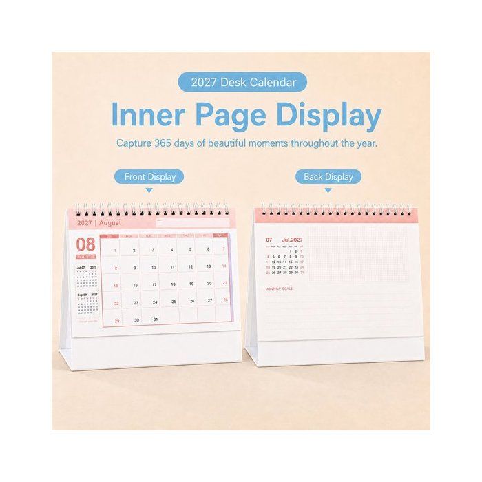 Calendrier De Bureau 2026 2027 Calendrier Spirales pliable Avec Vues calendrier-de-bureau-2026-2027-calendrier-spirales-pliable-avec-vues