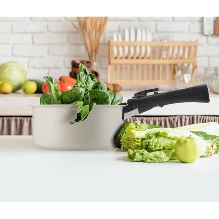 Arthur Martin Batterie De Cuisine 3 Pièces Inox Multicolore – Manche Amovible Induction & Tous Feux