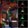 Carillon à vent Solaire Colibris LED Lumière Changeant de Couleur Lampe Solaire Oiseau-mouche pour Jardin Patio Porch Mobile-0