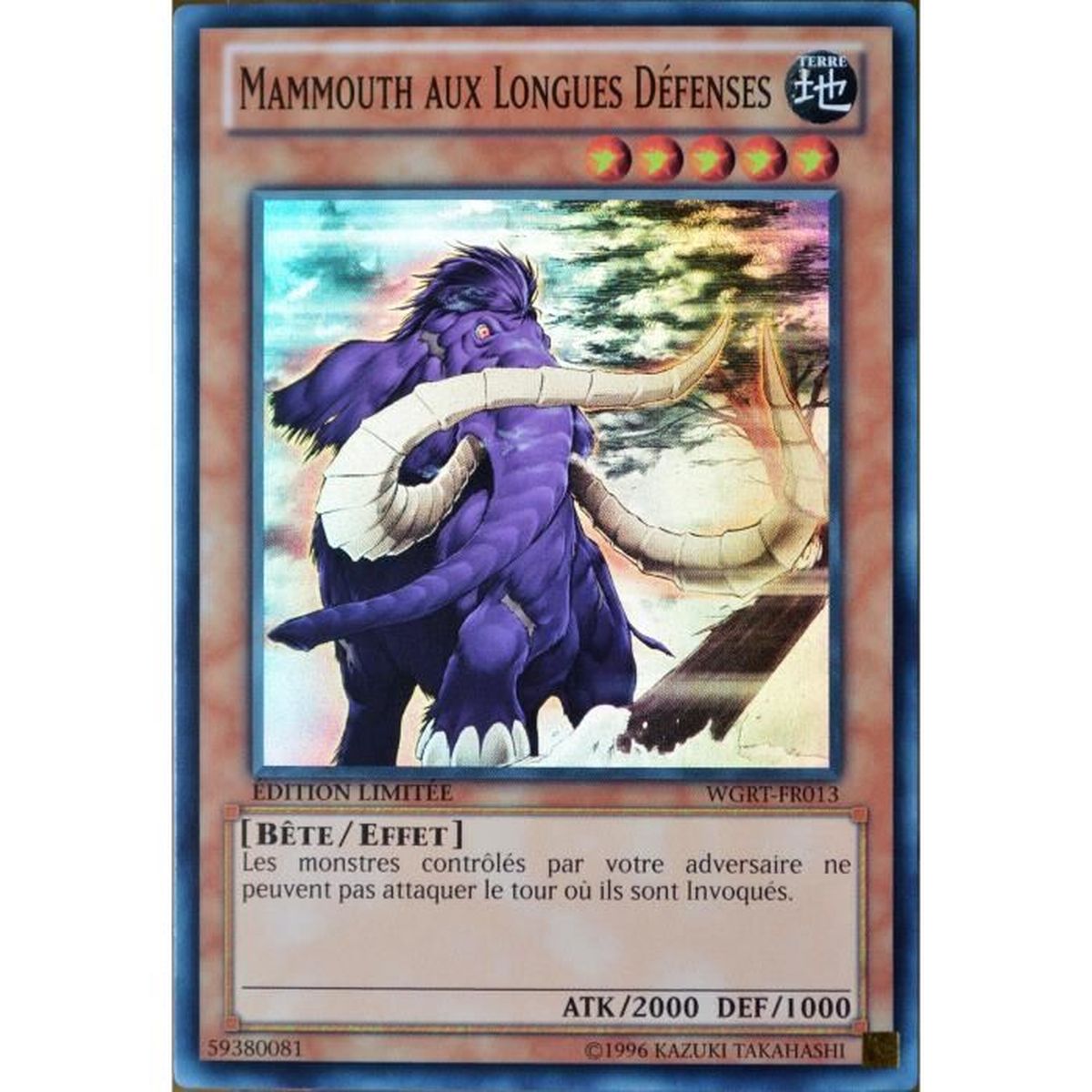 Carte Yu Gi Oh Pas Cher Carte YU-GI-OH WGRT-FR013 Mammouth Aux Longues Défenses - Cdiscount Jeux -  Jouets