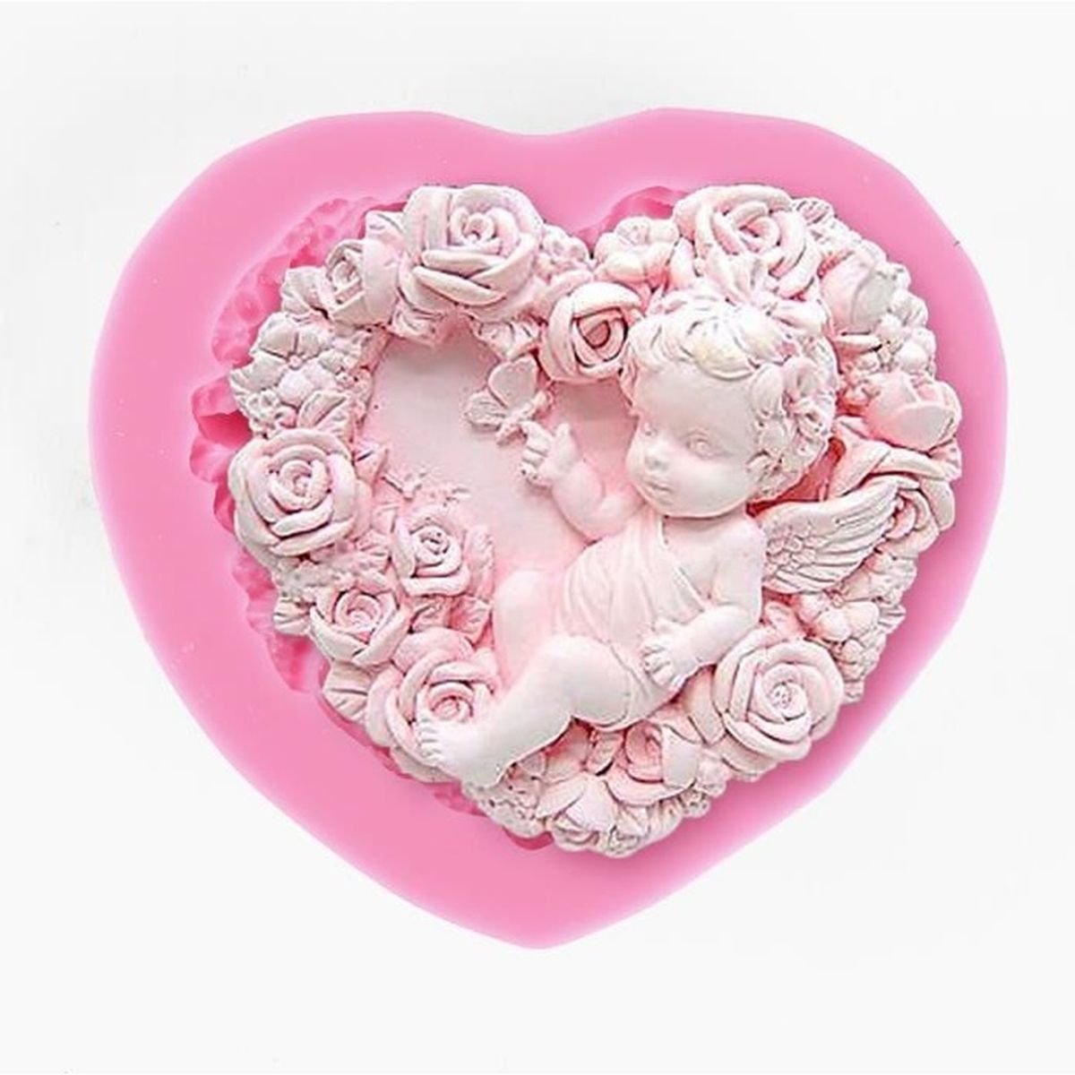 Moule Silicone Coeur Ange Bebe Fleur Pour Pate A Sucre Amande Chocolat Savon Fimo Resine Cdiscount Maison