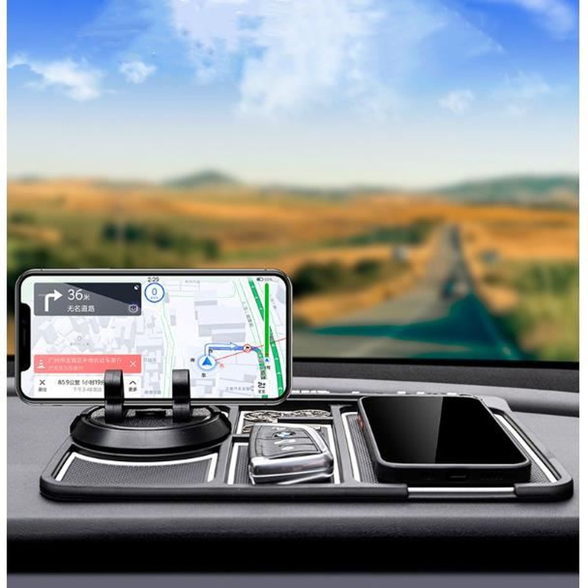 TAPIS ANTIDERAPANT VOITURE SMARTPHONE SILICONE IPHONE SUPPORT CUISINE  COLLANT - Cdiscount Téléphonie