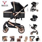 REENBORN Poussette bebe 3 en 1, Poussette pour nouveau-né - Magic ZC - Poussette pliable automatique en Un Clic, supoort en aluminium,