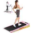 4 en 1 Tapis de marche - Dskeuzeew Tapis de course avec 5% d'inclinaison - 1-8 km/h réglable - Surface 38.5 x 95 cm - Rose