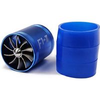 F1-Z Ventilateur d'admission Auto Double Turbine Turbo Compresseur économiser l’Essence pour Voiture Bleu