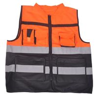 XL chest120CM - Gd003-orange noir - Gilets de sécurité personnalisés haute visibilité pour femmes, réfléchiss