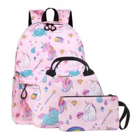 Rose - 3pcs-set Children School Bags for Girls Backpack Fashion Unicorn Backpack Print Kids School Backpack S