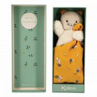 Kaloo - K226003 - Doudou Carre douceur Chat jaune - 18 cm