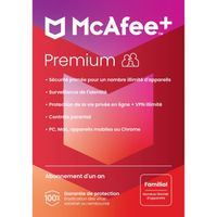 McAfee+ Premium Familial 2024 - (Appareils illimités - 1 An) | Version Téléchargement