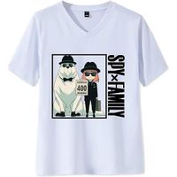 Anime Spy x Family T-Shirt Yor Forger T-Shirt col V Loid Forger Hauts à Manches Courtes de Mode Anya Forger Sweat pour Hommes