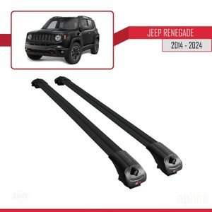 BARRES DE TOIT Pour Jeep Renegade 2014-2023 Barres de Toit ACE-1 Railing Porte-Bagages de voiture NOIR
