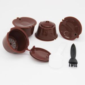 brown Café Réutilisable En Plastique Rechargeable Pods Filtre À Café Capsules Filtre Coupes Machines Cuillère Brosse Pour Dolce Gusto Machines 