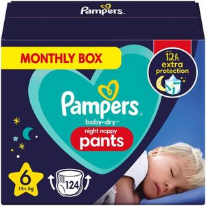 COUCHE Couche Jetable Bebe - Pampers - Night Pants - Taille 15Kg+ - Pack Mois