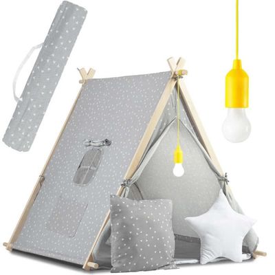 Mophorn Tente de jeu pour enfants, tipi pour 1-5 ans, tapis et balles en peluche, fenêtres