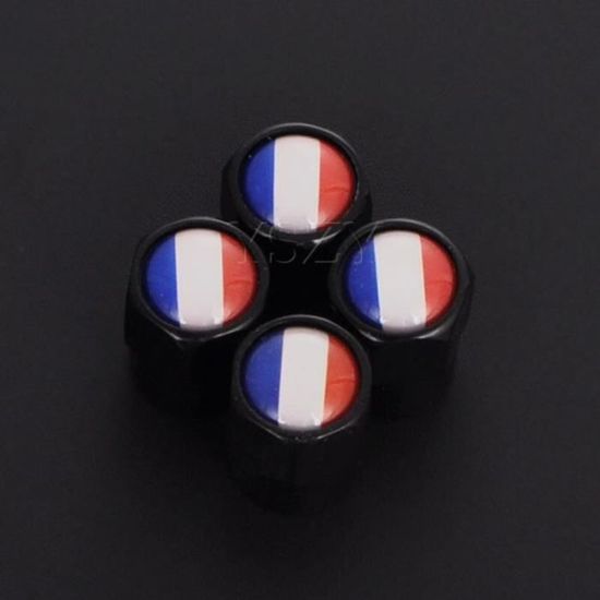 4 Bouchons De Valve Drapeau Américain En Métal - Protection Pneus Voiture, SUV, Camion - Alliage Aluminium, Argenté
