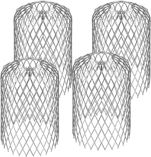 Grille De Protection Gouttière En Aluminium – Lot De 4 – 15x8 Cm – Contre Feuilles Et Débris – Diamètre 5-9 Cm