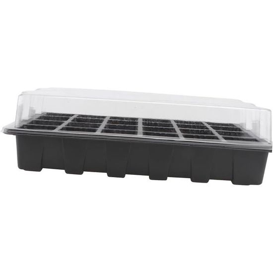 6 Ensembles Boîtes De Germination Happyyami - Plateau 27x11,5x5,4 Cm, 12 Alvéoles, Avec Couvercle Transparent, Pour Semis Intérieur