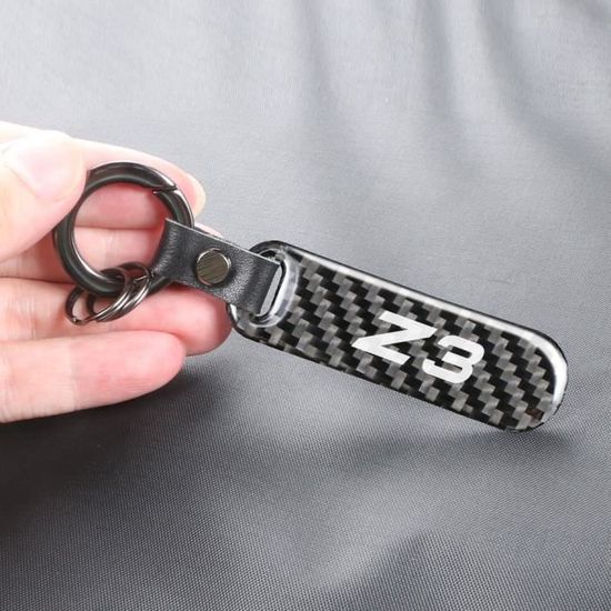 Porte-clés voiture en fibre de carbone mat style