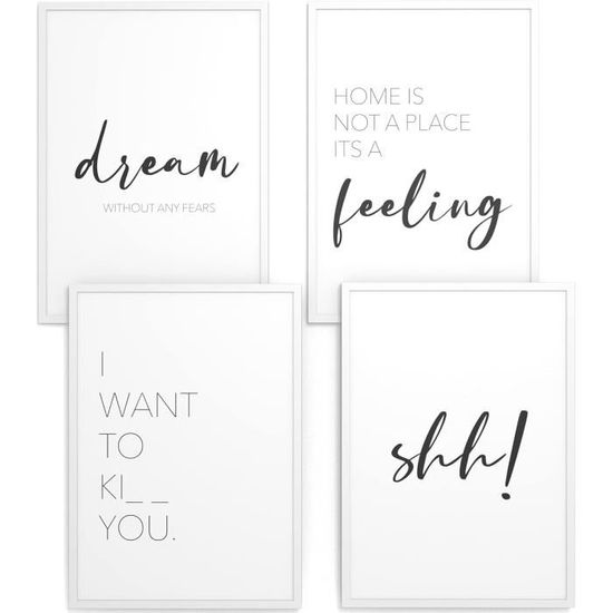 Lot De 4 Affiches Murales Esthétiques Sans Cadre 50x70cm - Style Preppy Pour Chambre De Fille Ou Adolescente