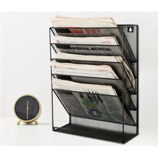 Porte Revues Métal Belle Vous Porte-Documents Suspendu Bureau - Organisateur A4 Métal - Capacité 1.5kg - 32x14x26cm Support Dossiers
