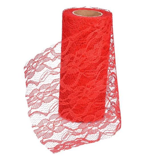 10 verges long décoration de fête de mariage table coureur chaise ceinture florale dentelle tulle rouleau (rouge)-HEN