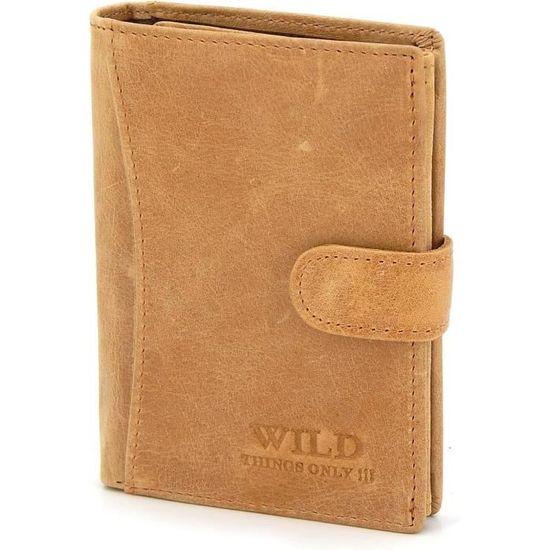 Portefeuille Homme Sebastian Sturm Avec Protection RFID - Cuir Et Bois - Neuf Avec étiquettes