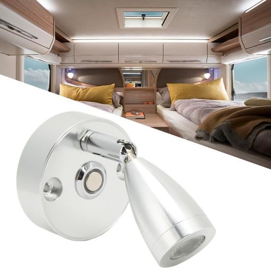 Lampe De Lecture LED 12V-24V Pour Bateau/camping-car - Nickelée, Dimmable - Neuve