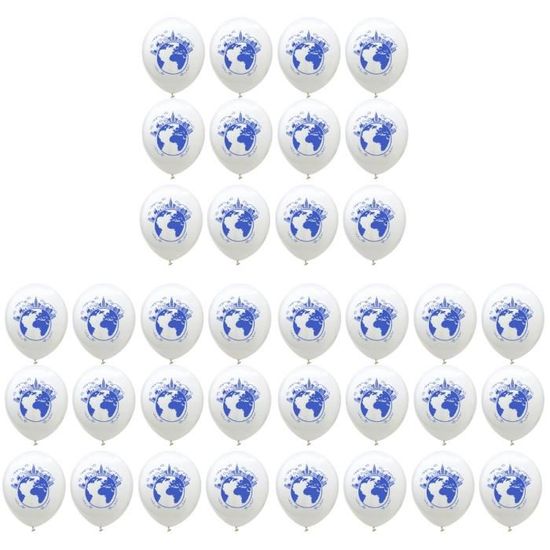 10 Pièces Ballons Latex Motif Carte Monde Décoratifs Pour
