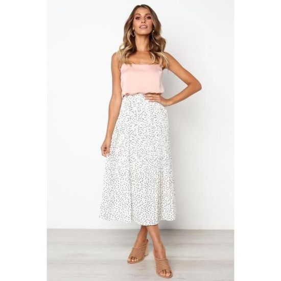 Onsoyours Jupe Longue Fendue Fleurie Boho – Jupe Midi Taille Haute Élastique Été Femme