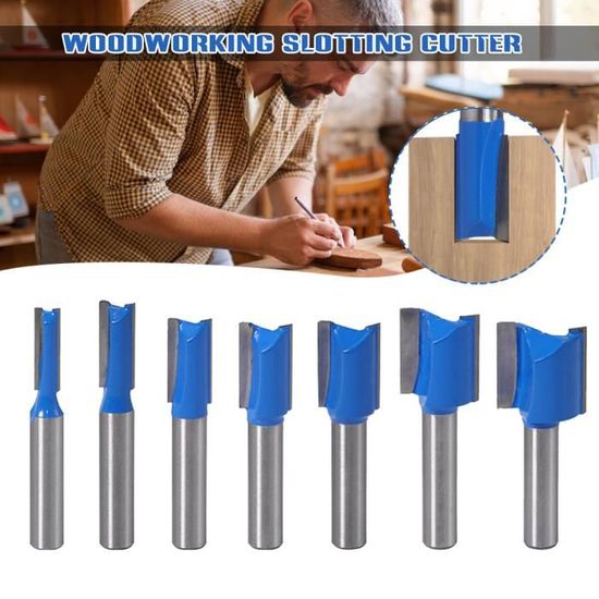Lot De 4 Fraises à Rainurer Flush Trim – Tige 8 Mm, Hauteurs 12,7/25/40/50 Mm, Carbure Tungstène K10, Pour Bois